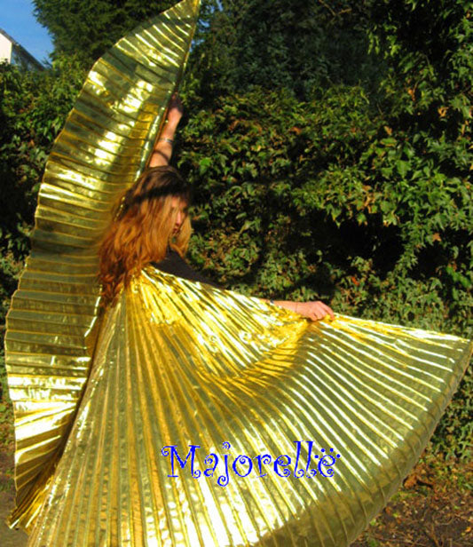 Isis wings organza lamee in goude kleur