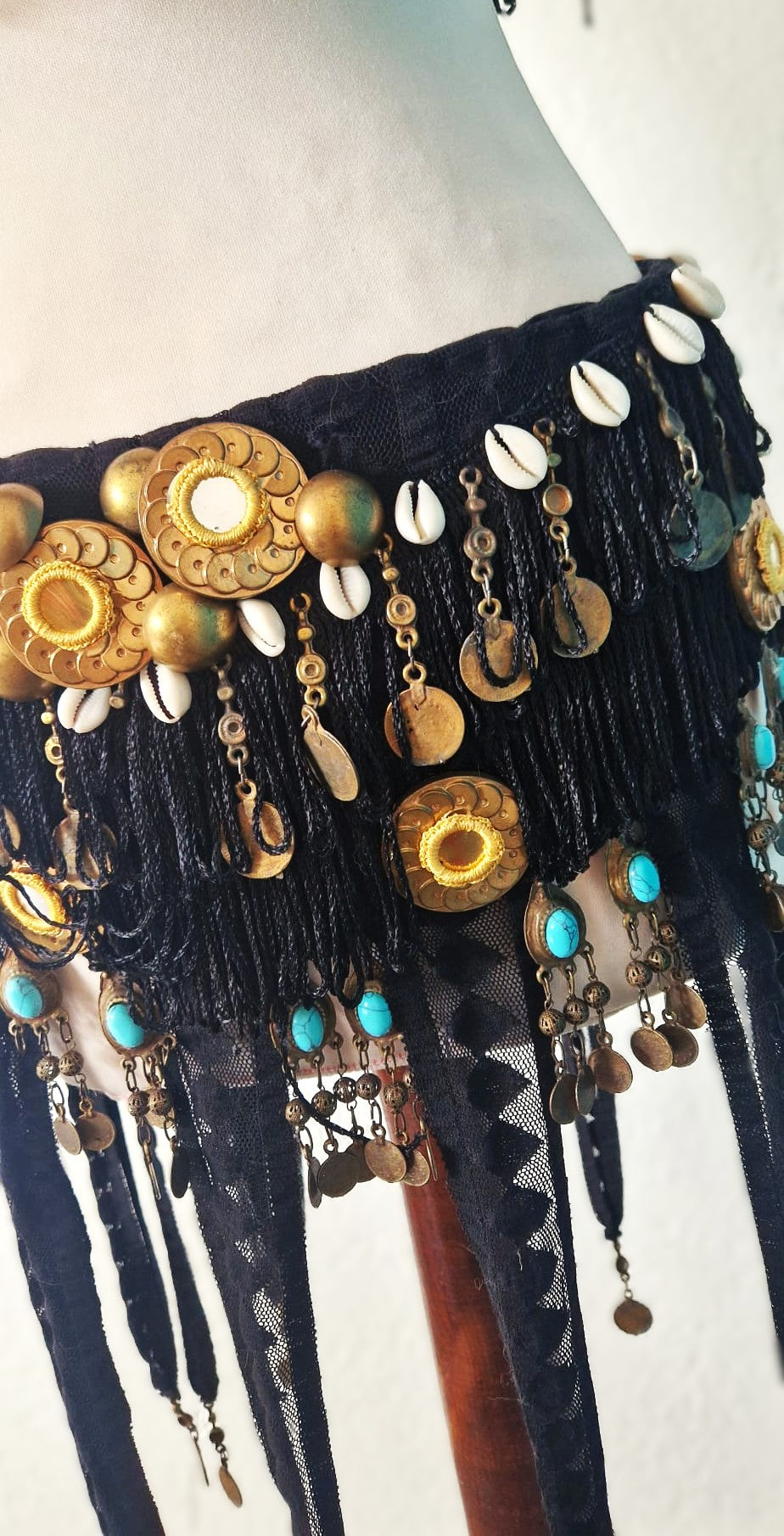 Zware, bewerkte buikdans tribal belt en BH - Tribal kostuum