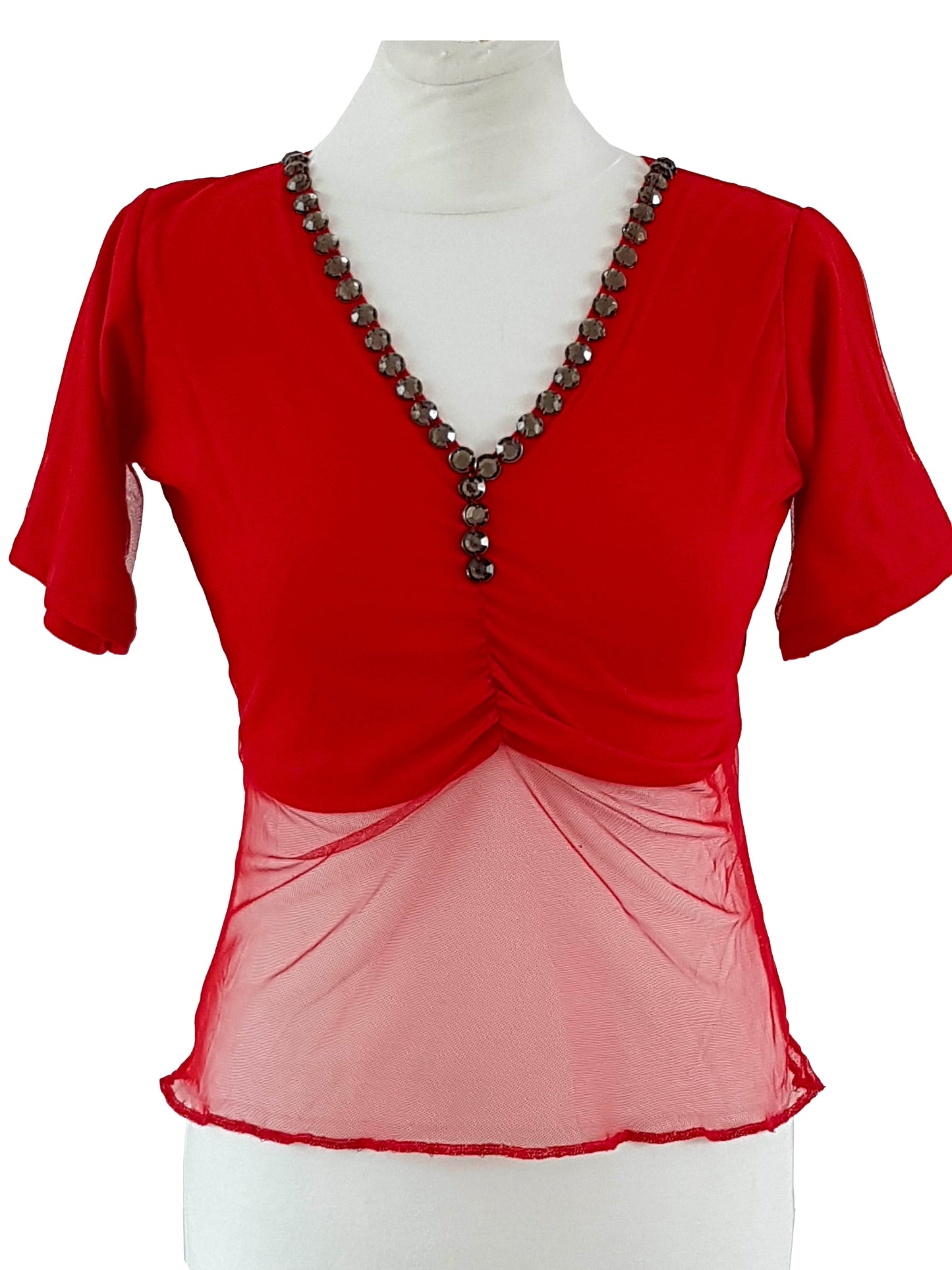 Aangenaam Jersey-shirt met buiknet in netstof- Maat S