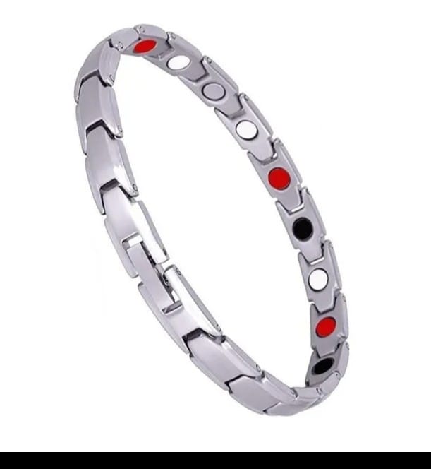 Magneetarmband, zilver roestvrij staal