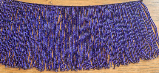 Kralensnoer met slierten blauw met vele kraaltjes 16cm