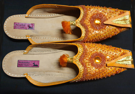 Arabische slippers in koper/oranje