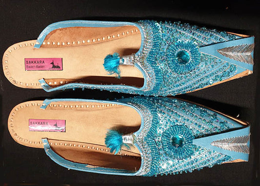 Arabische slippers in turquoise