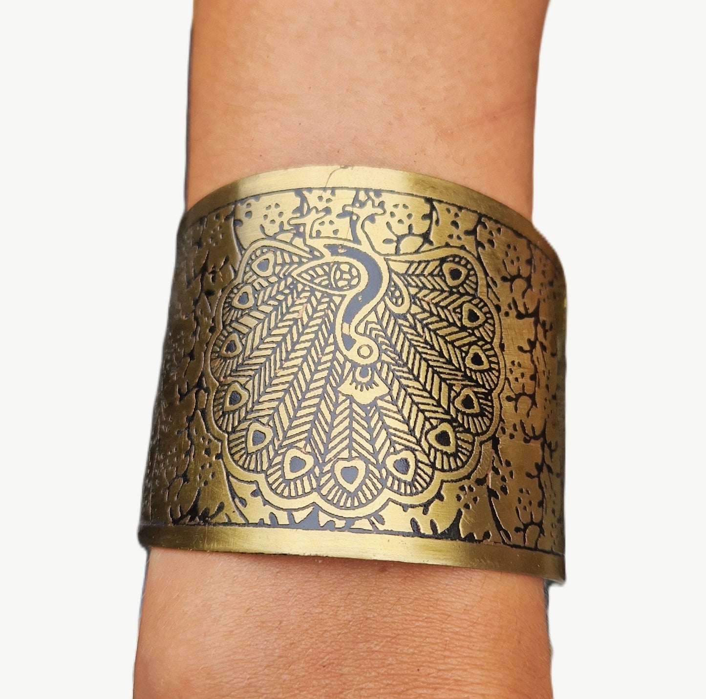 Armband met pauw in koper