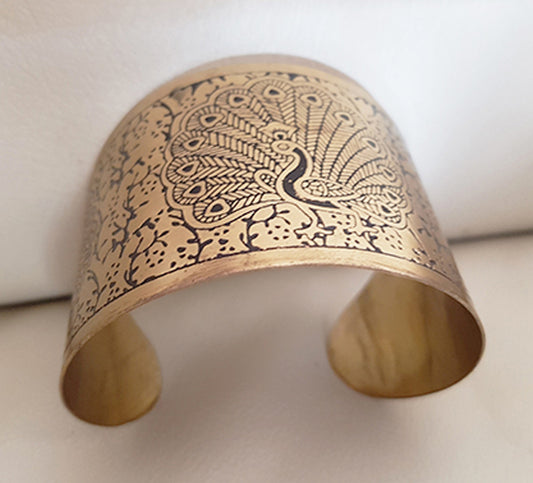 Armband met pauw in koper