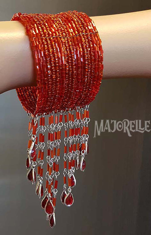 Armband in bordeaux met kraaltjes