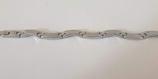 Magneetarmband, zilver roestvrij staal