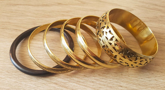 Leuke set goudkleurige armbanden (bollywood)  Nikkelvrij