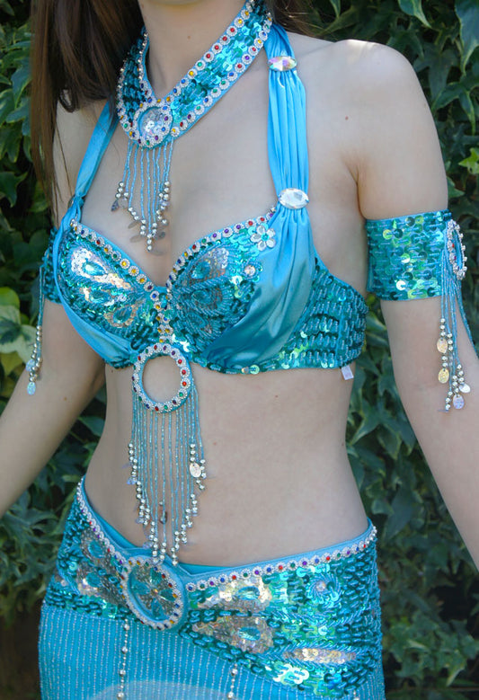 BH's met mooie pailletjes in turquoise.