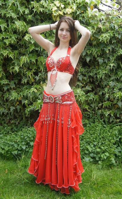 Buikdans kostuum 'Malika' in rood