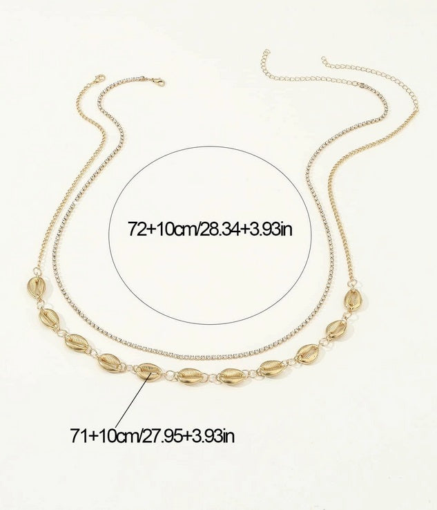 Belly chain / Heupketting goud met schelpjes