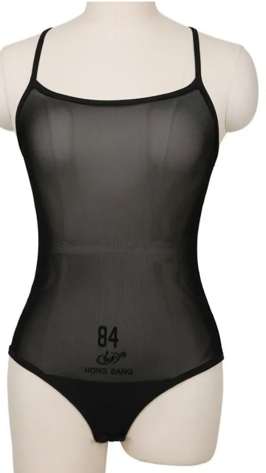 Dans body netstof mesh - zwart
