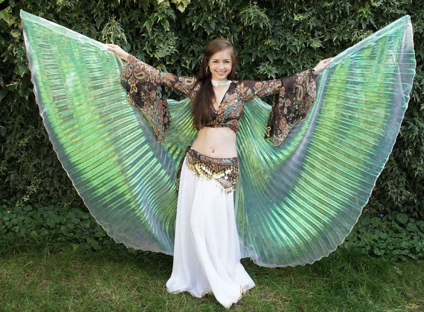 Isis Wings doorzichtig organza wit parelmoer