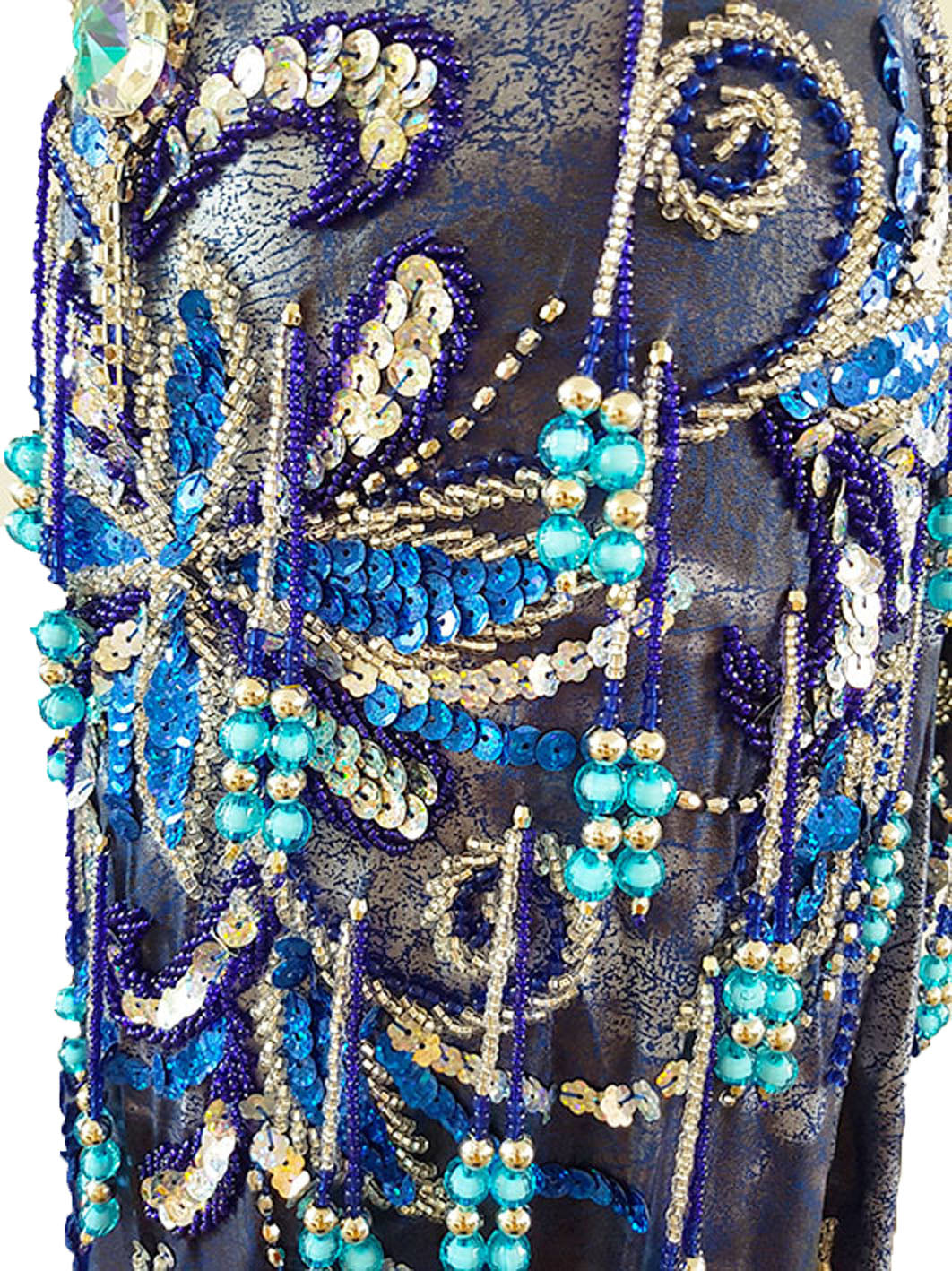 Buikdansrok Amra in Jeansblauw met korenblauw