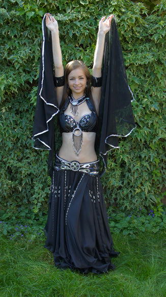 Buikdans kostuum 'Jamila' in zwart.