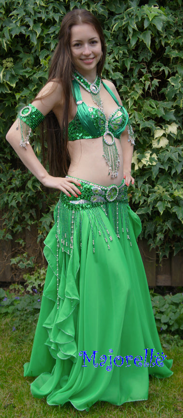 Buikdans belt 'Raja' in groen