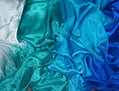 Zijden sluier in wit pauwengroen turquoise blauw (Sea Coast)