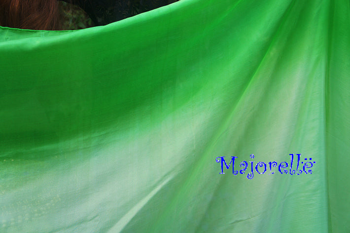 Zijden sluier in groen kleurverloop 100% zijde