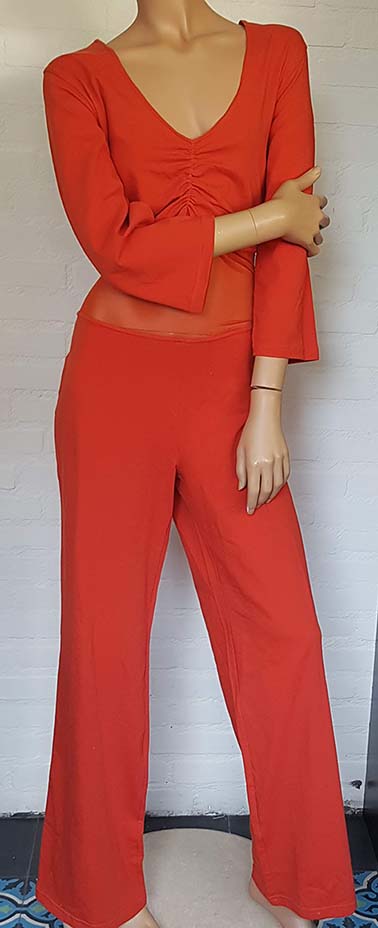 buikdans catsuit kaneelkleur in 3XL