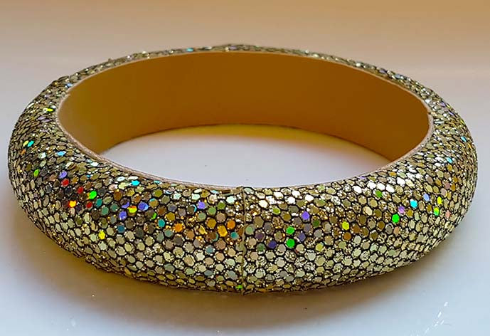 Goudkleurige glitter armband