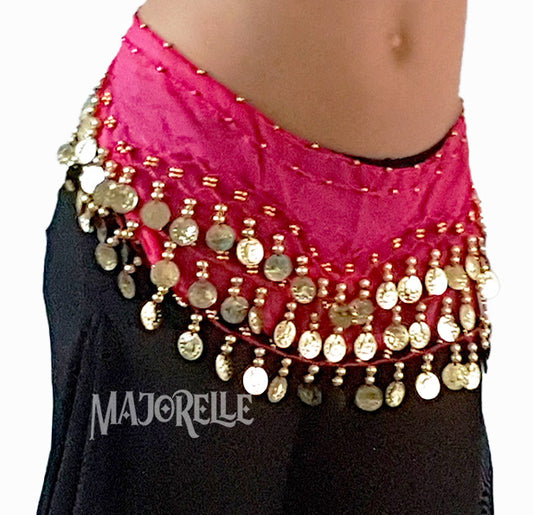 Heupsjaal kind fuchsia goud