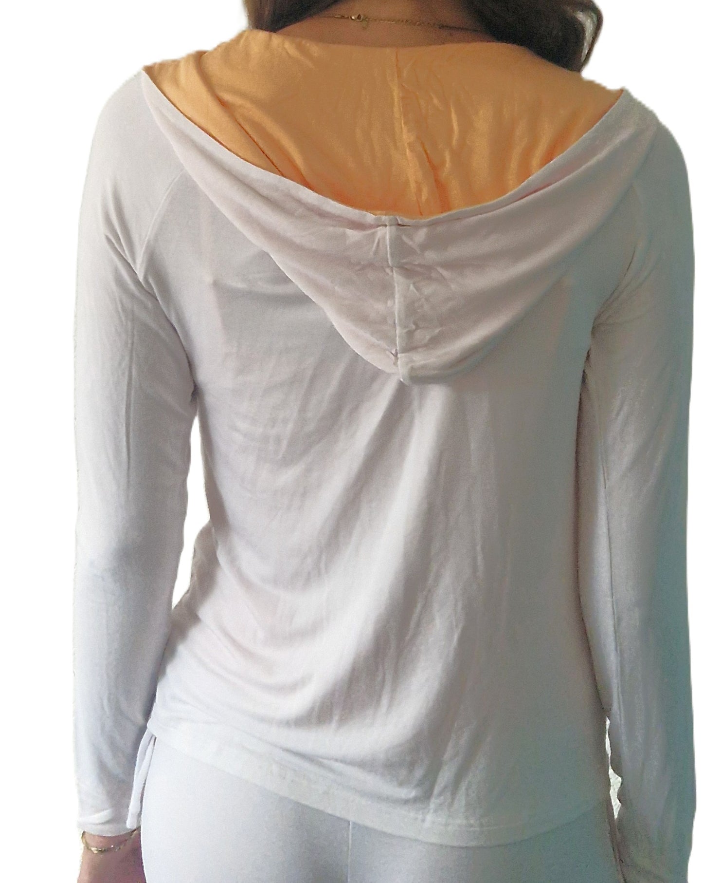 Yoga hoodie vest met capuchon wit, Van 92% bamboe