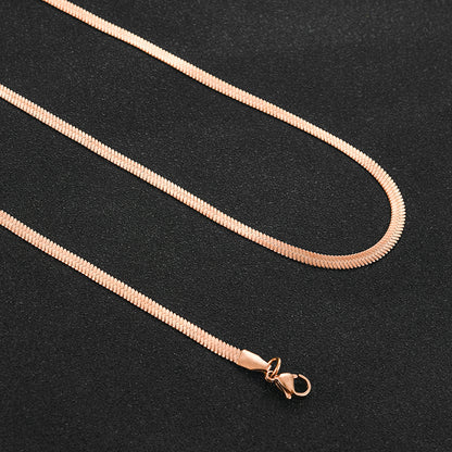 Snake collier platte schake Rose gold RVS / Stainless Steel