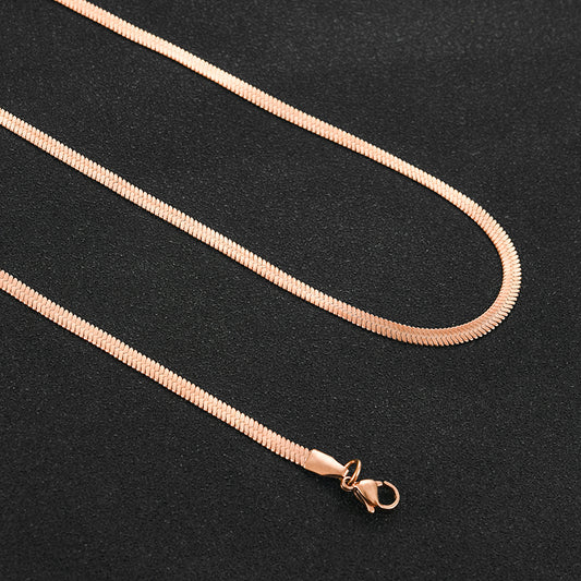 Snake collier platte schake Rose gold RVS / Stainless Steel