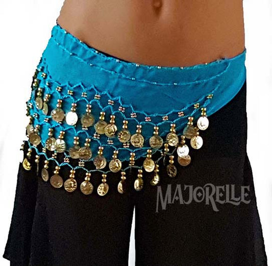 Heupsjaal kind turquoise goud