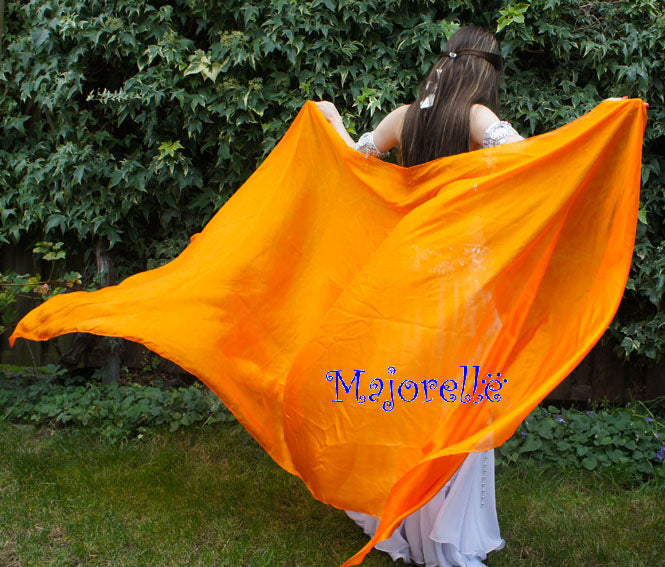 Zijden sluier in oranje 100% zijde