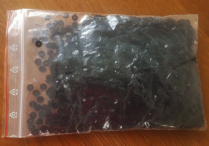 Pailletjes zwart 50gram