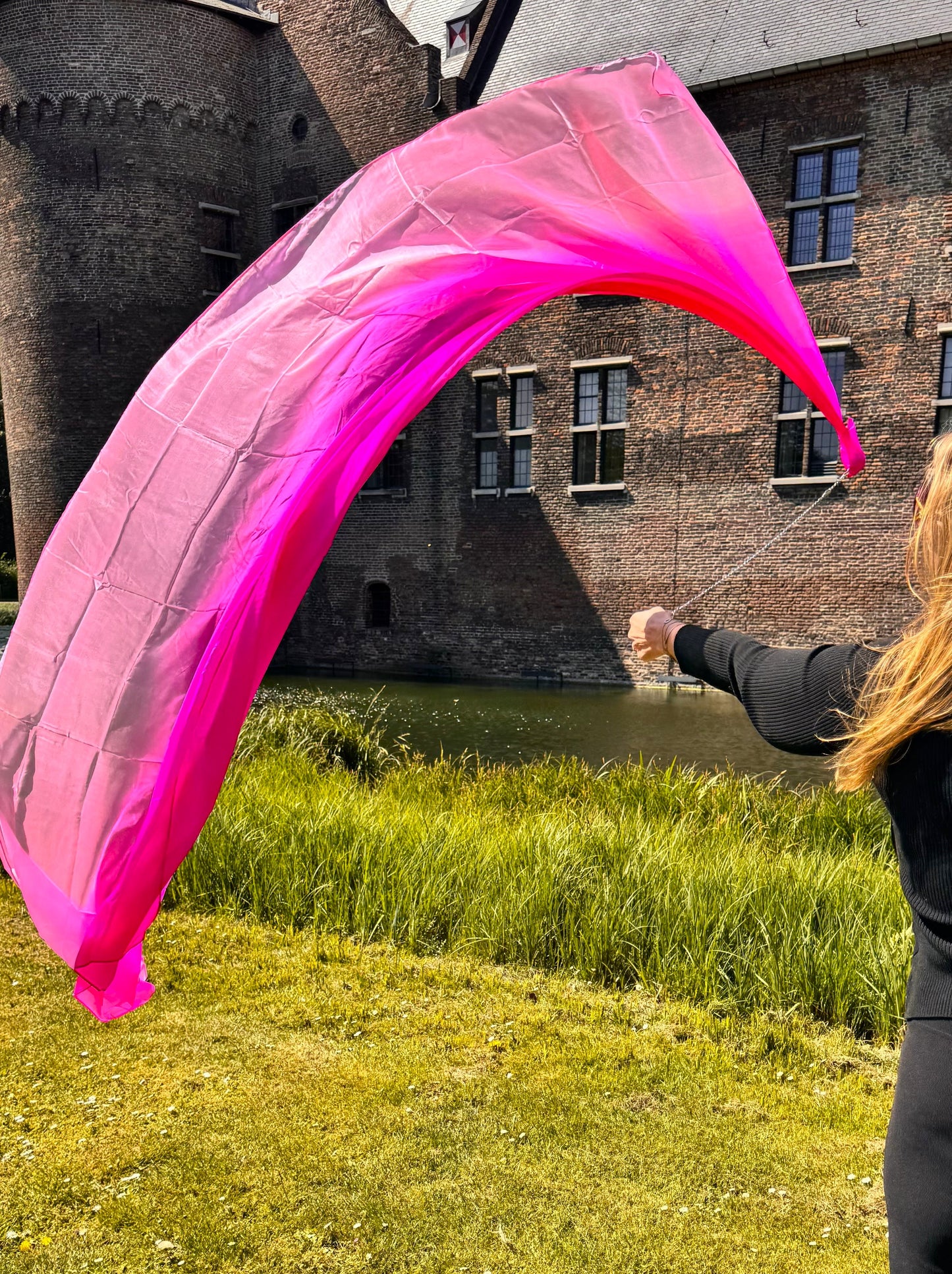Buikdans poi / voi fuchsia wit