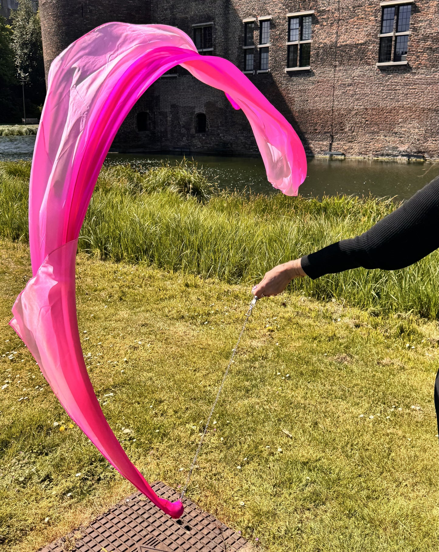 Buikdans poi / voi fuchsia wit