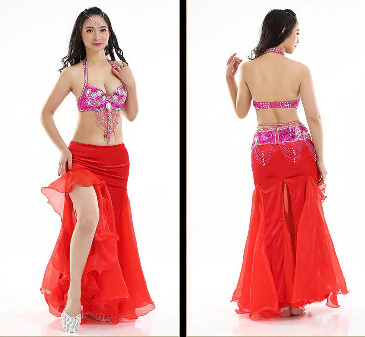 Strakke Mermaid buikdans rok rood