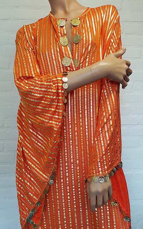 Leuke Saidi/Baladi jurk in oranje/goud