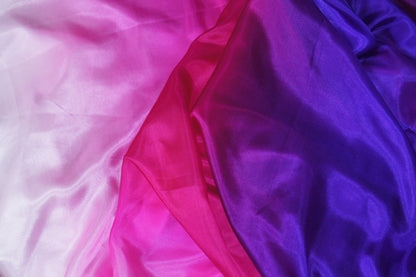 Zijden sluier in wit paars fuchsia
