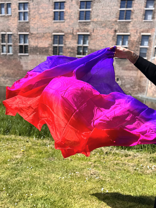 Zijden sluier in paars fuchsia rood