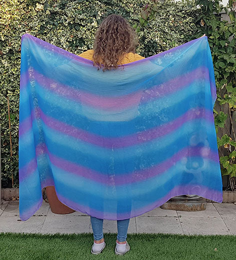 Sluier in turquoise lila kleurverloop