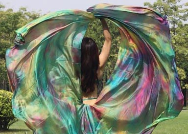 Zijde sluier halfrond tie dye spring