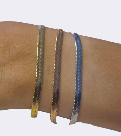 RVS / Stainless steel Snake armband in rose gold
