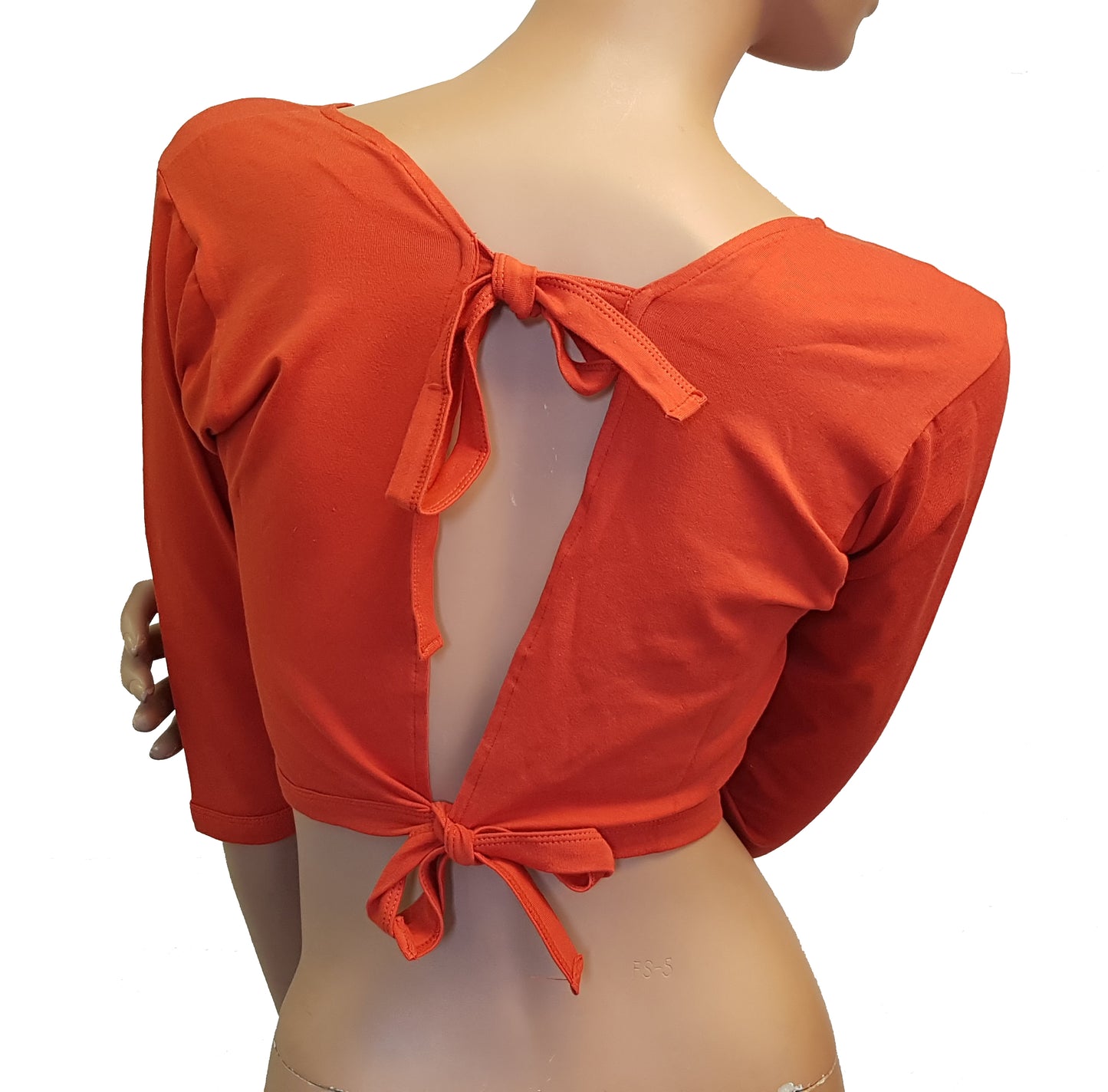 Top donker oranje met open rug XL