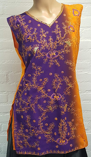 Top paars oranje bollywood stijl. Maat XS
