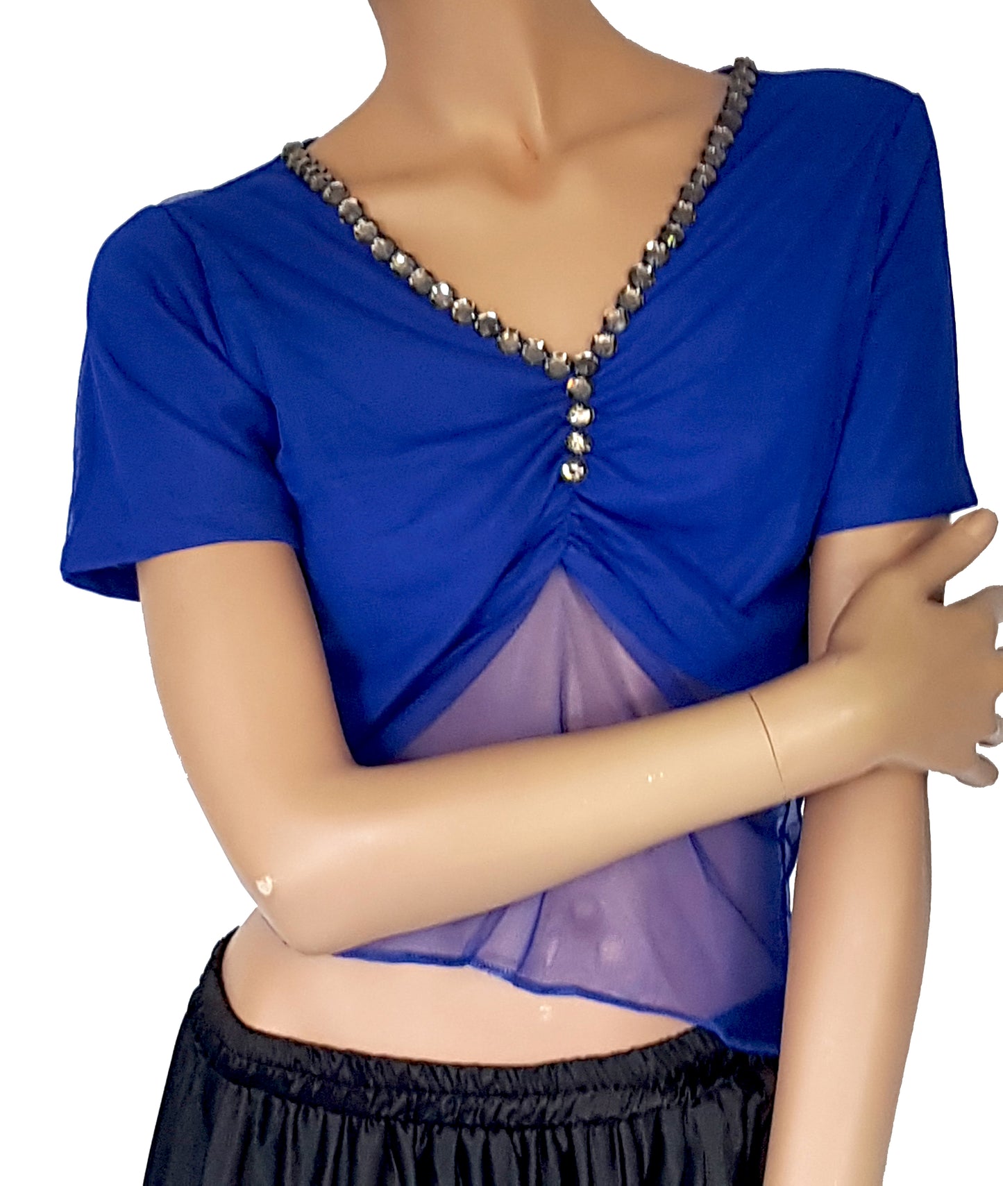 Aangenaam Jersey-shirt met buiknet in netstof- Maat S