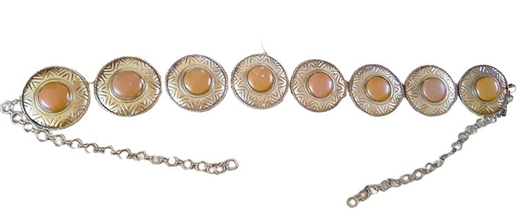 Tribal metalen heupband met bruine accenten