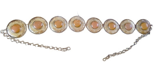 Tribal metalen heupband met bruine accenten