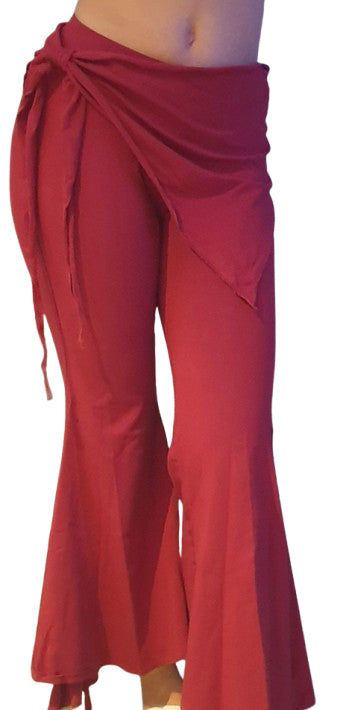 Tribal broek bordeaux in elastisch katoen