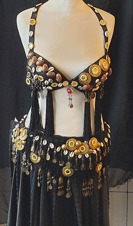 Zware, bewerkte buikdans tribal belt en BH