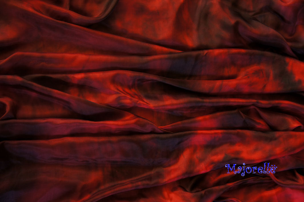 Zijde sluier tie dye zwart rood