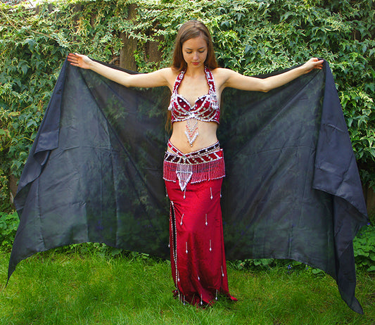 Buikdans zijden sjaal buikdans sluiers vlinder motten vleugels effen kleur chiffon hoofddoek sjaal 250 x 120 cm buikdans sjaal (kleur: wit Buikdans zijden sjaal buikdans sluiers vlinder motten vleugels effen kleur chiffon hoofddoek sjaal 250 x 120 cm buikdans sjaal (kleur: wit