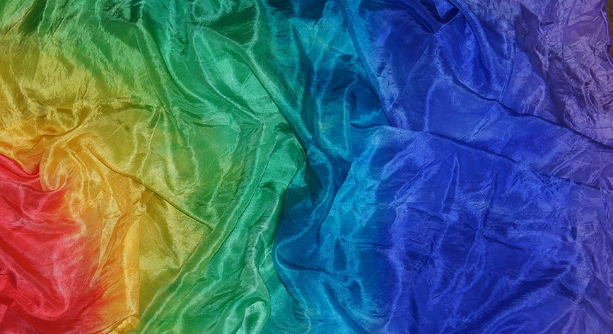 Zijde sluier halfrond tie dye Rainbow